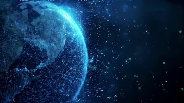 Digital Earth: A Network of Connections with Copy Space Area.