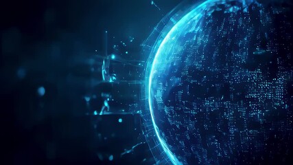 Digital Globe: A futuristic representation of interconnectedness with Copy Space Area.