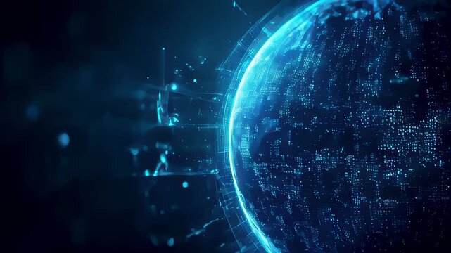 Digital Globe: A futuristic representation of interconnectedness with Copy Space Area.