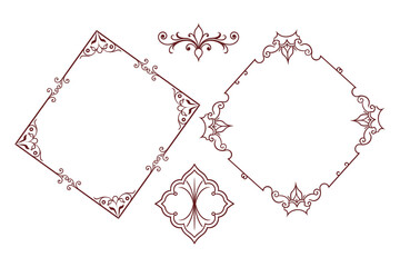 Vintage border design elements collection.