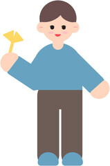 가을날 단풍잎을 들고있는 사람