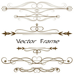 Set of elements for the decor of frames and borders.Elements for design frames and cards.