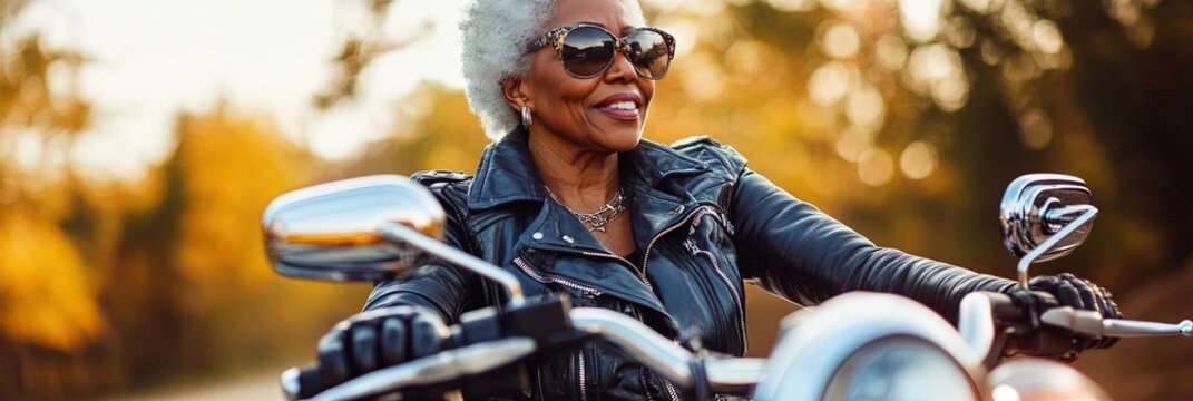 older black woman riding motorcycle 