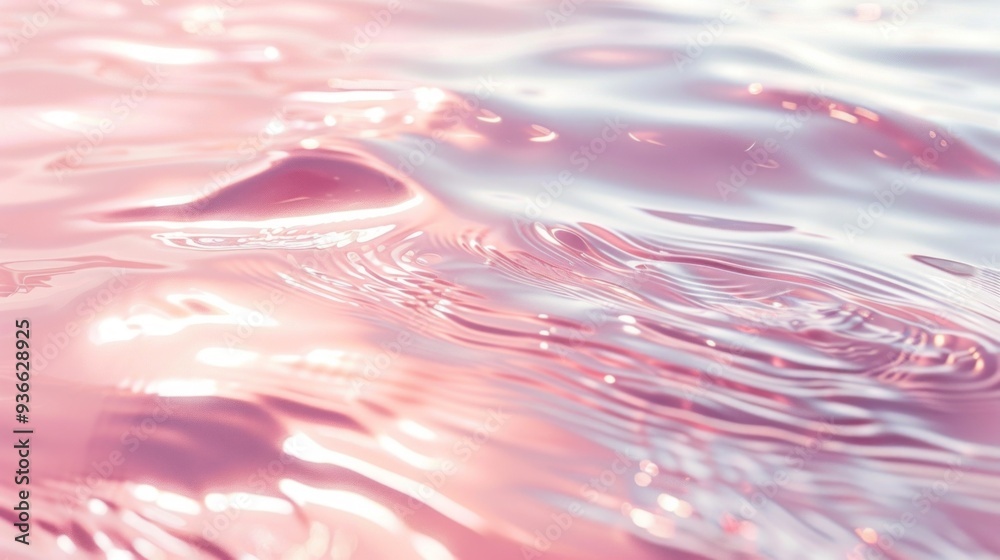 Poster the surface of the water displays delicate pink ripples, creating a calming effect as light dances a