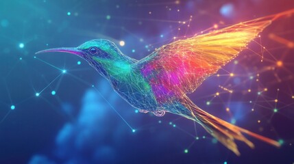 Hummingbird in Flight: A Digital Art Masterpiece