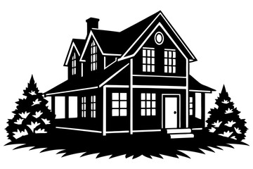 House silhouette vector illustration