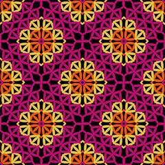 Pattern with crochet granny square wallpaper handmade decorative art design print 