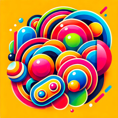 Vibrant Abstract Art Collection with Bold, Organic, and Rounded Forms