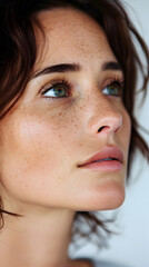 Fototapeta premium Beautiful 40Ish Woman Profile Soft Lighting