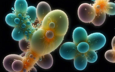 Unicellular organisms or protozoa, single-celled organisms microorganisms such as archaea, bacteria or protists swim in water