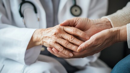 Fototapeta premium Doctor Holding Elderly Patient's Hand