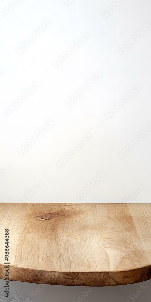 Poster Wooden Shelf Against White Wall