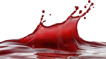 Red Liquid Splashing and Forming Waves