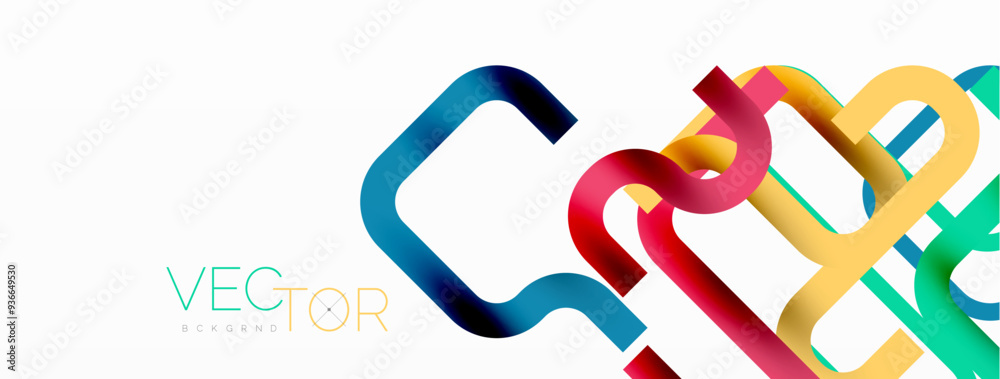 Aufkleber wave lines minimal abstract background