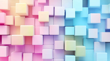 Abstract pastel colored cubes background.