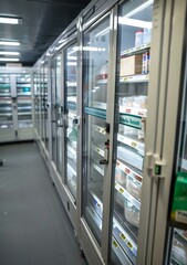 Obraz premium Refrigerated Storage Units In Commercial Kitchen