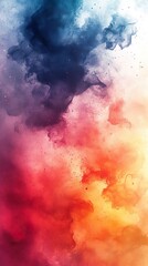 Abstract Watercolor Splash Art with Gently Blended Color Background wallpaper
