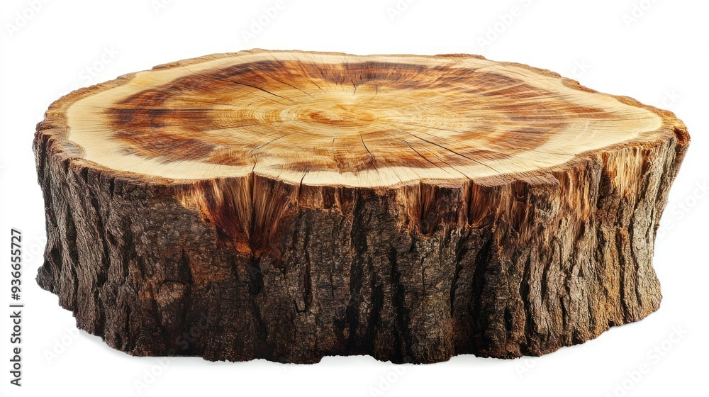 Poster Cross-section of a Tree Trunk with Visible Growth Rings