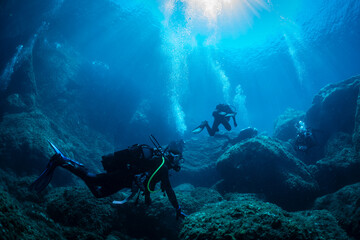 into the clear water of the Mediterranean Sea