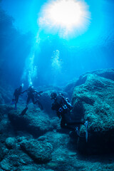 into the clear water of the Mediterranean Sea