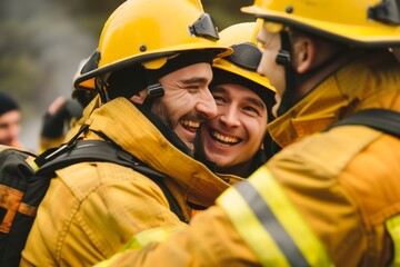 Real friendship and support between firemans