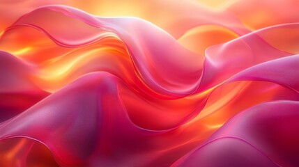 Obraz premium Abstract waves of colorful fabric - generative ai