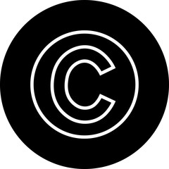 Copyright Icon. Trademark Copyright Protection C Mark flat and line Vector Sign isolated on transparent background Suitable for Apps and Websites UI Designs. Business product license