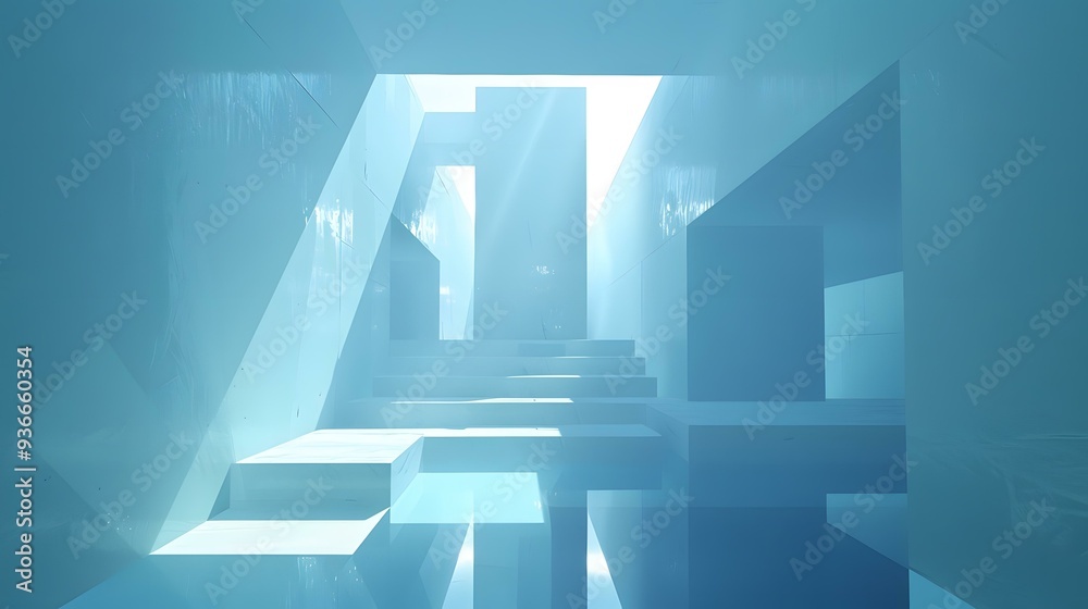 Canvas Prints abstract minimalist blue architecture background