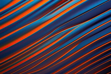 Dynamic Gray Canvas Featuring Vibrant Deep Sapphire and Tangerine Rippled Surface Backdrop
