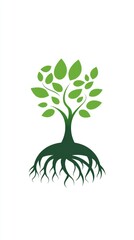 Obraz premium Microgreens logo sprouting from soil, designed in minimalistic graphic style on white background, symbolizing healthy eating, growth and nature.