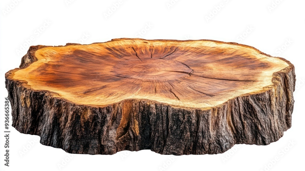 Poster Cross-Section of a Tree Trunk with Bark