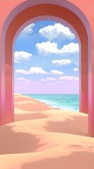 Archway View Of Sea And Sand