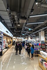 Modern Shopping Mall Interior With Shoppers
