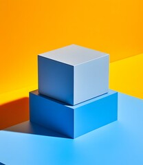 Obraz premium Abstract Background With Blue And Yellow Cubes