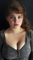 Fototapeta premium obesity, overweight, plus size, body positivity, self-esteem, confidence, mental health, discrimination, prejudice, bullying, low self-worth