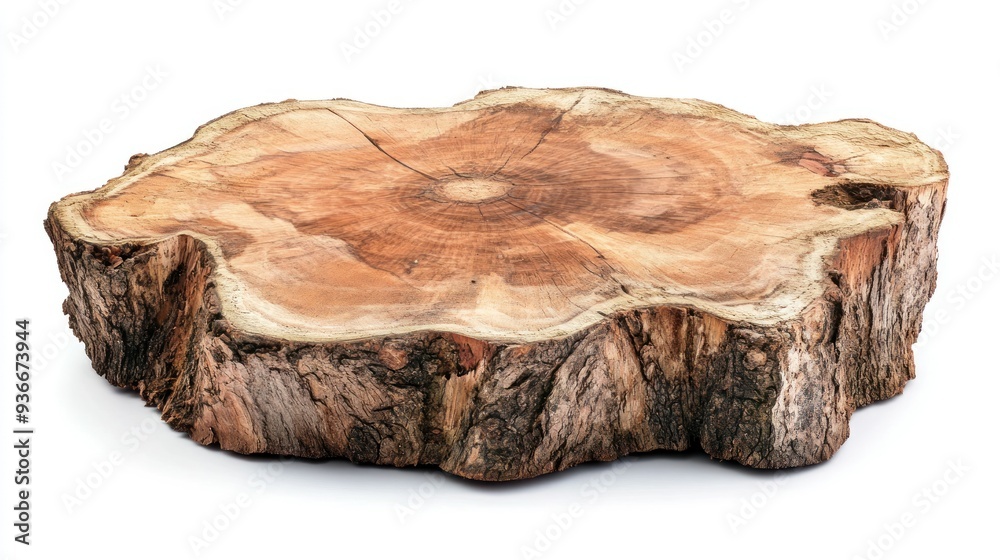Poster cross-section of a tree trunk with exposed growth rings