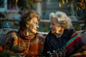 Fototapeta premium Beautiful grandmothers friends
