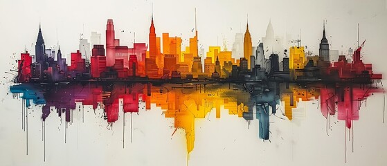 Abstract depiction of cityscape where each building formed layer of challenge success symbolizing growth resilience urban development focus how community visualize their strength through collective