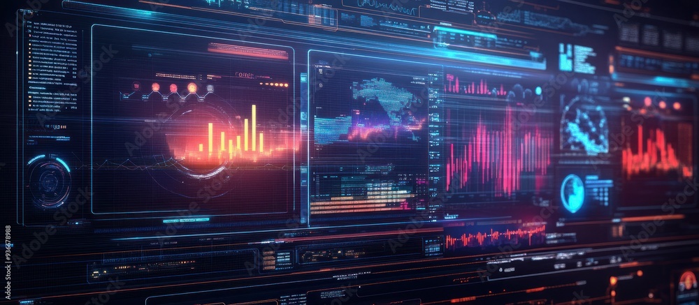 Poster Digital Interface with Data Visualization and Graphs