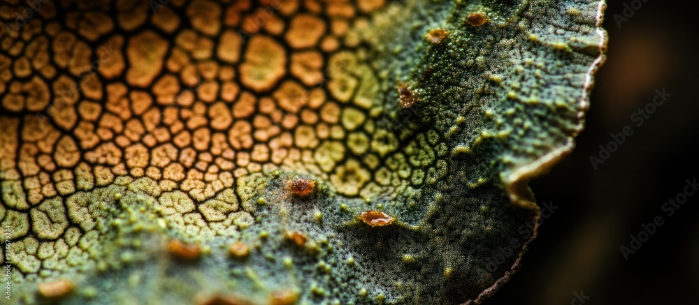 Poster Close-up of a Lichen with a Multi-Colored Pattern