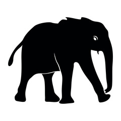 Elephant Silhouette vector. Silhouette of elephants. Elephant shadow hand drawn. Animal Elephant Silhouettes vector illustration.