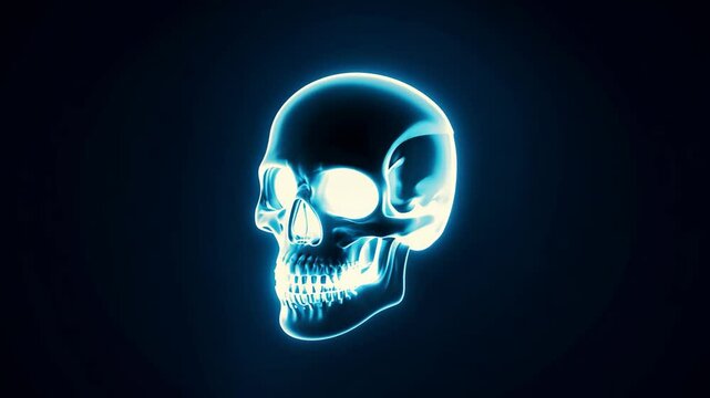 Neon skull on black background