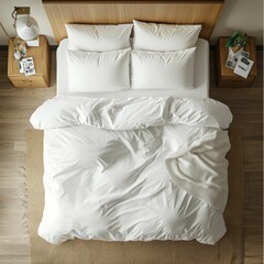Classic bed with pillow and throw created with generated ai