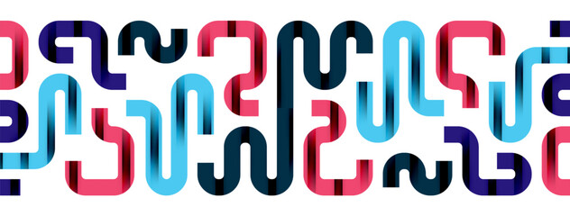 Dynamic waves, flowing lines, stripes vector geometric elements minimal pattern. Vector Illustration For Wallpaper, Banner, Background, Card, Book Illustration, landing page