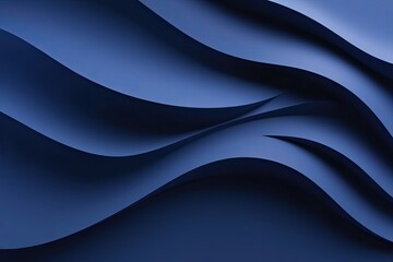 Obraz premium Contemporary 3D Indigo Abstract Background Featuring Fluid Light Waves
