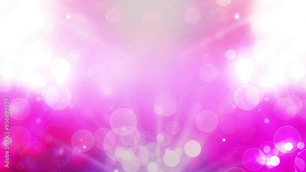 Wall mural pink lights fantasy rising 4k loop features defocused lights moving in a pink soft dream-like atmosp
