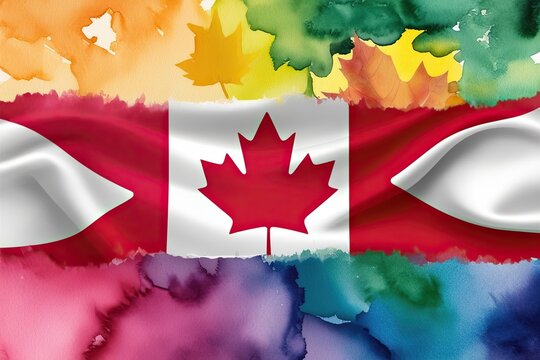 Vibrant Watercolor Background for Celebrating Canada's National Flag Day
