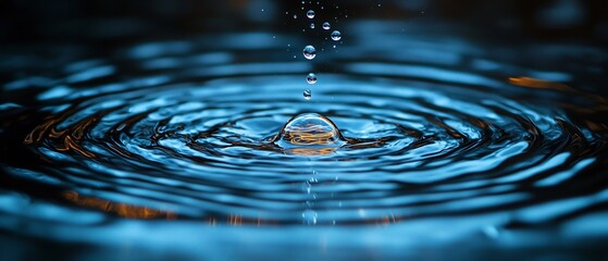 Abstract visualization of a pebble dropped into water where the ripples represent the start of a chain reaction symbolizing the spread of innovative ideas that grow from a single point of origin