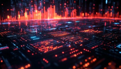 Fototapeta premium Innovative Portfolio Management Icon Featuring Multi-Layered Financial Data Visualization