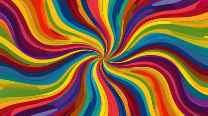 Abstract Swirling Rainbow Pattern